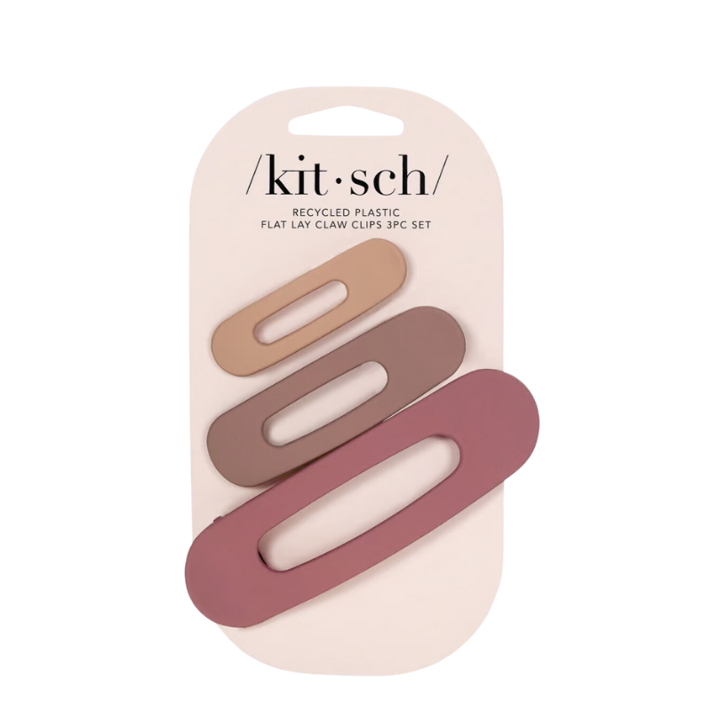 Recycled Plastic Flat Lay Claw Clip 3pc - Terracotta