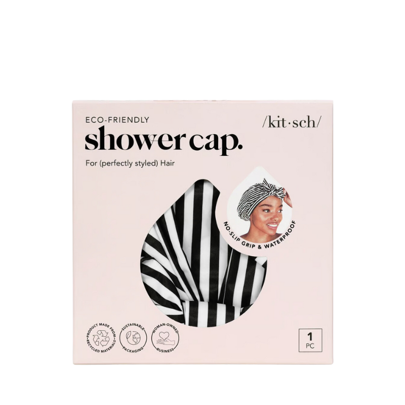 Recycled Polyester Luxe Shower Cap - Stripe