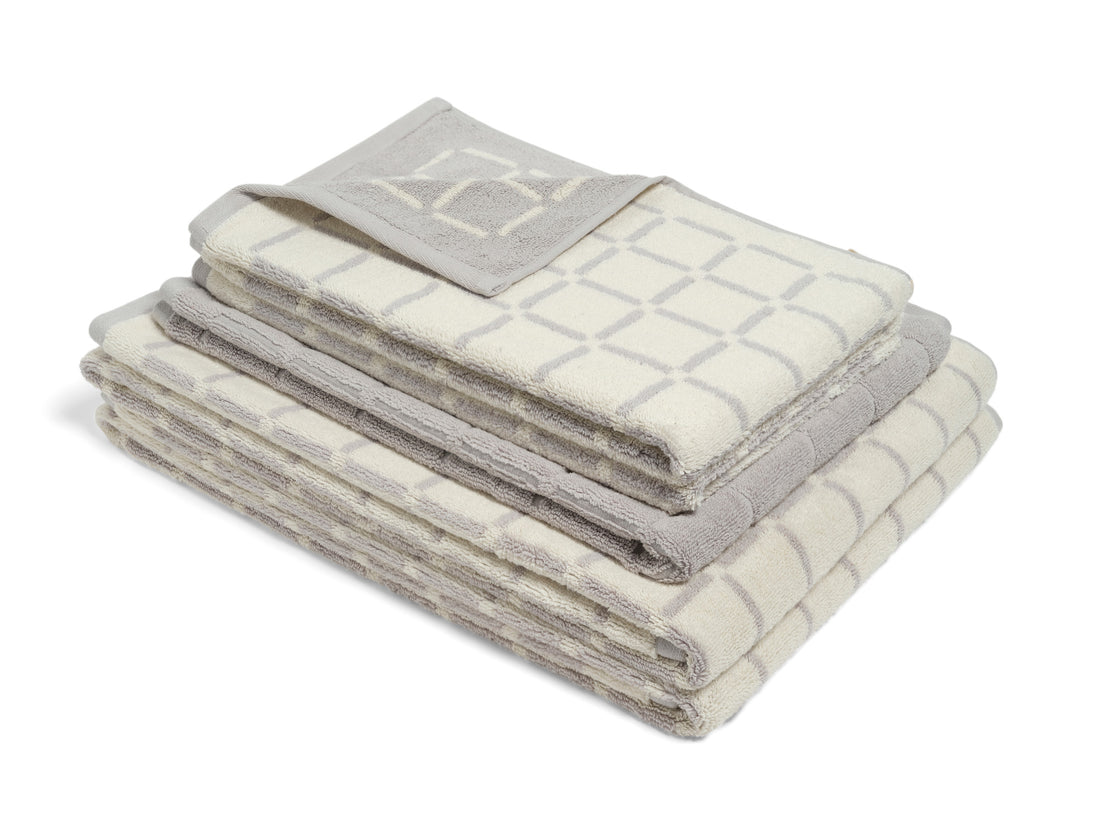 Hand Towel Butter Stone Grid