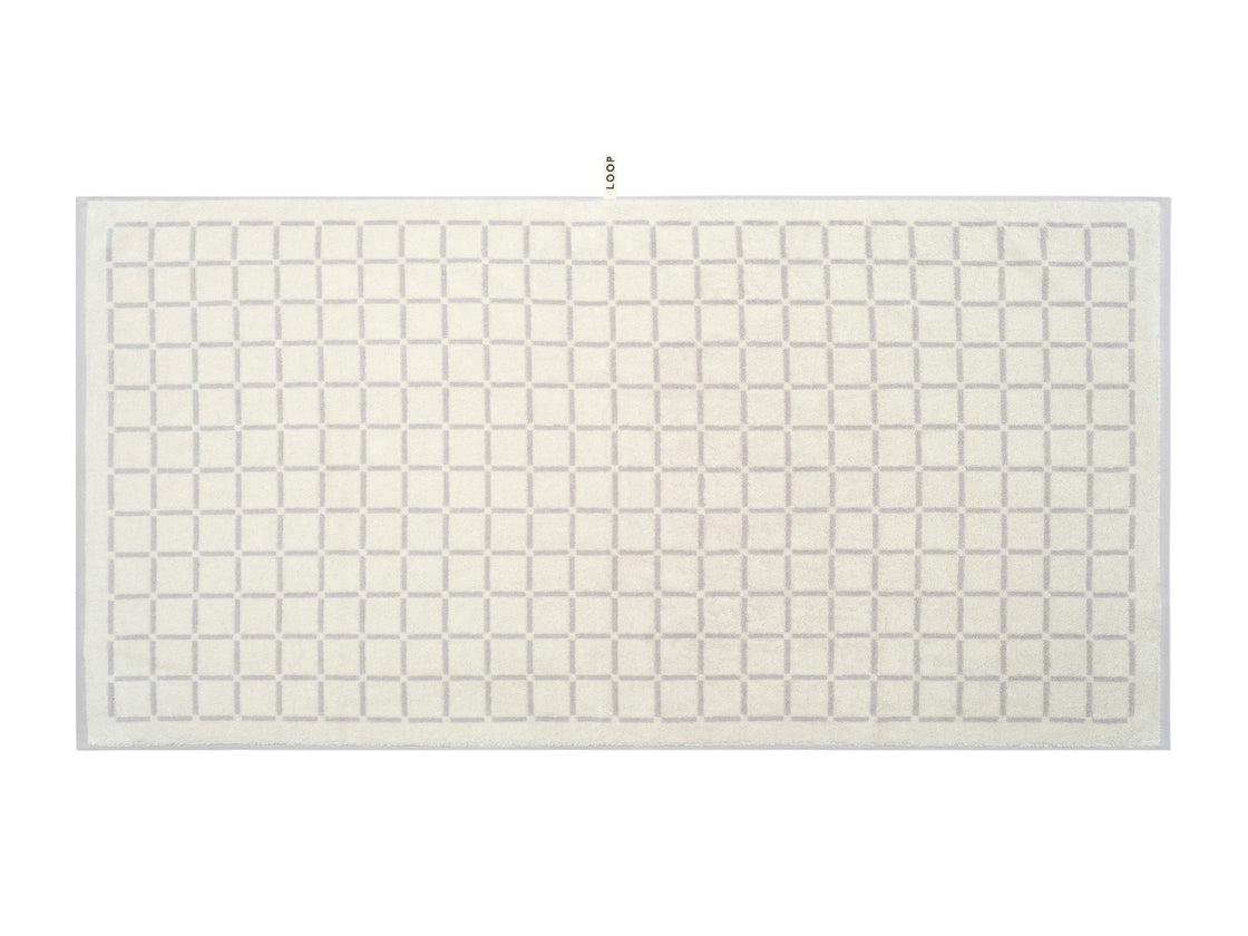 Bath Towel Butter & Stone Grid