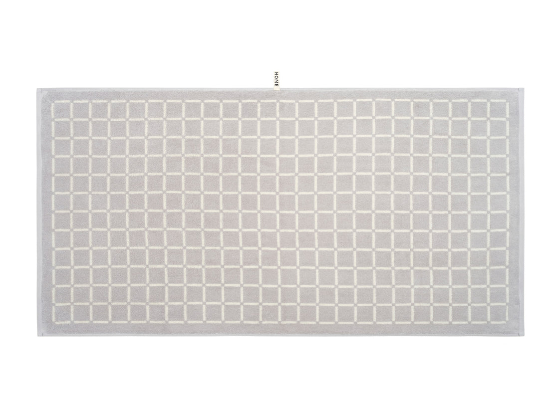 Bath Towel Butter & Stone Grid