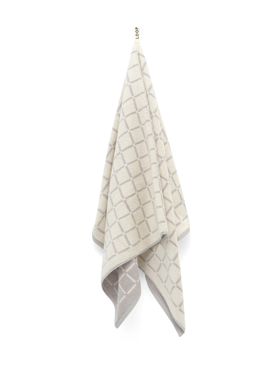 Bath Towel Butter & Stone Grid