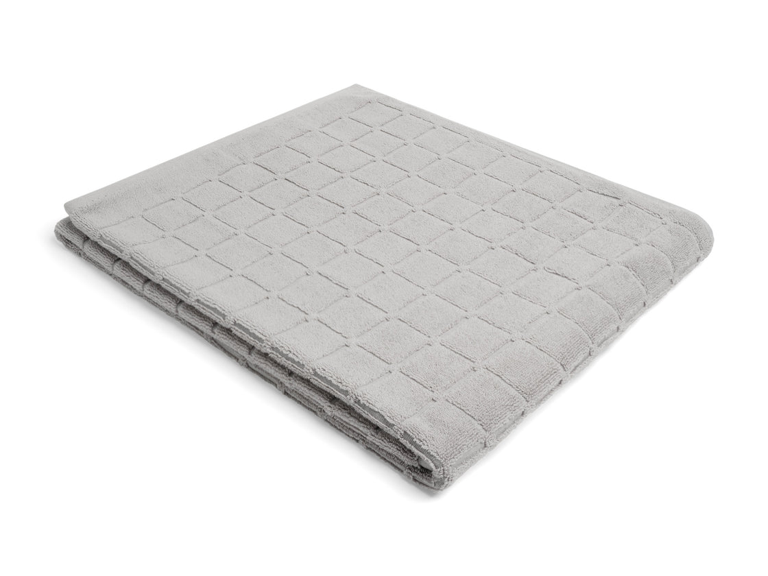 BATH TOWEL - STONE - RAISED GRID