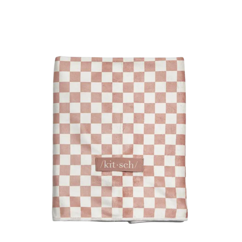 XL Quick-Dry Hair Towel Wrap - Checked