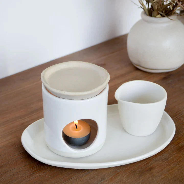 Pebble tray - White on Stone