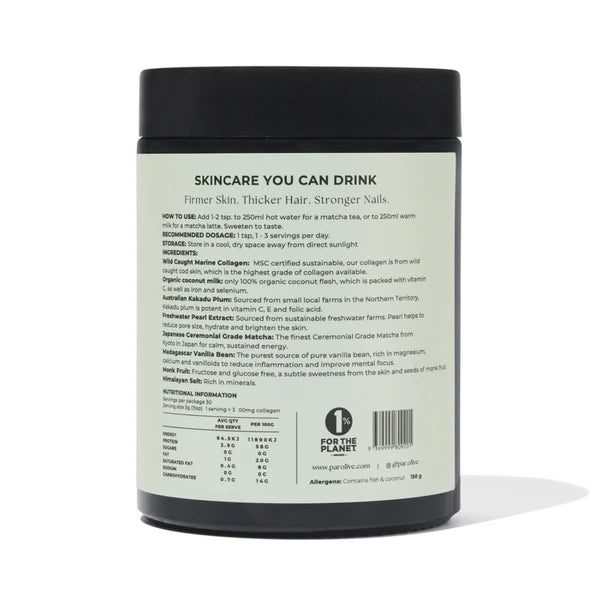 PEARL Marine Collagen SuperPowder Ceremonial Grade Matcha