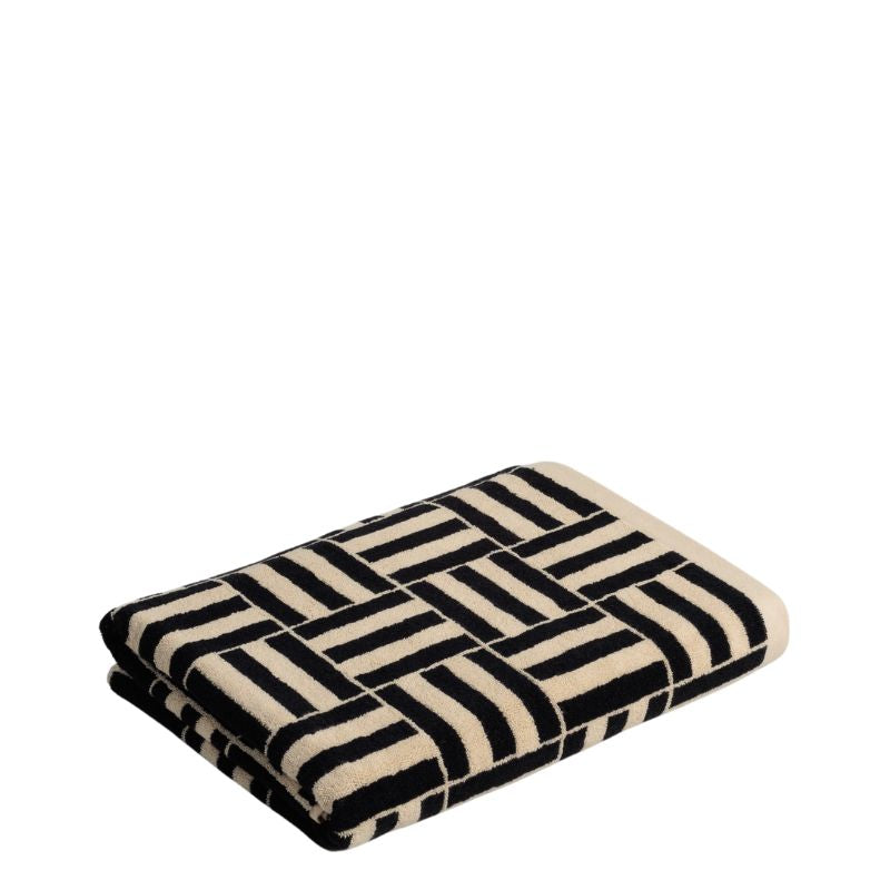 WILLIS ORGANIC COTTON (Pool) TOWEL - SAND & NOIR