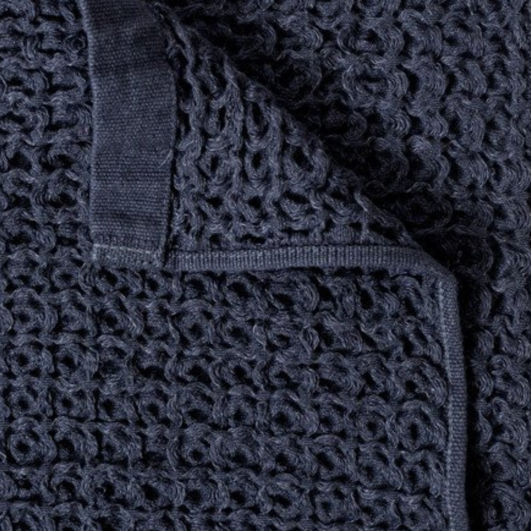 Brera Organic Waffle Towel - Navy