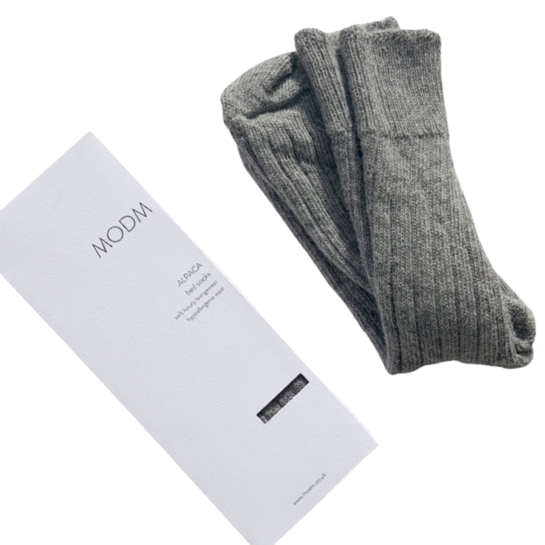 Alpaca Bed Socks - Grey