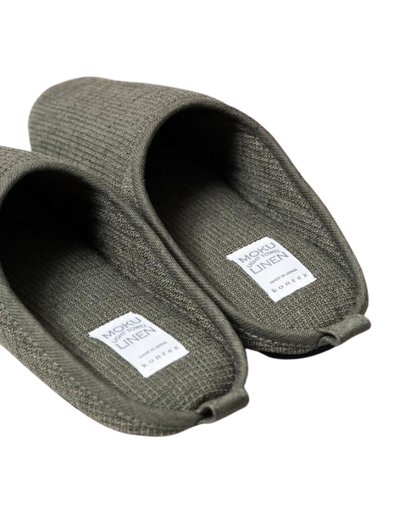 Moku slippers-Olive-thelaborganics-kontex-roomshoes-organiccotton2