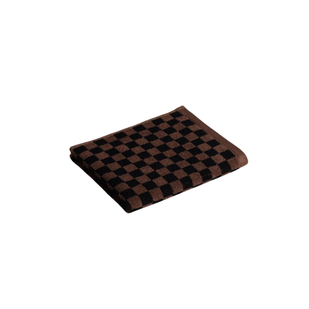 JOSEPHINE ORGANIC COTTON (Hand) TOWEL - TABAC & NOIR