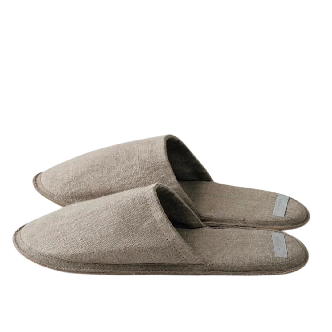 LINEN SLIPPERS- NATURAL
