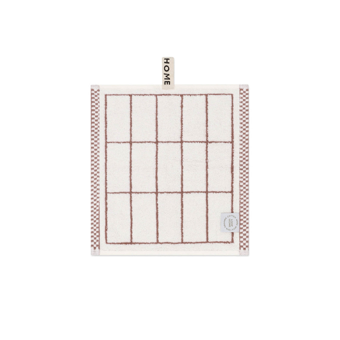 Face Towel Tile - Coffee & Ivory