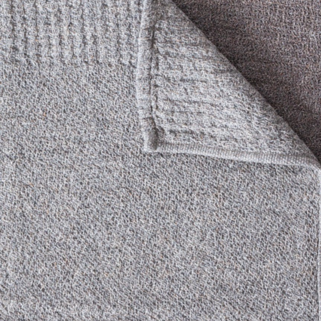 Lana Organic Woven Knit Towel - Grey
