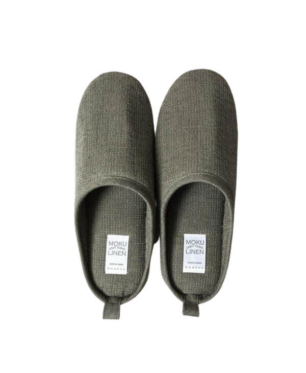 Moku slippers-Olive-thelaborganics-kontex-roomshoes-organiccotton