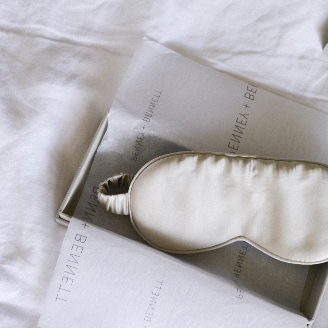 Ivory Silk Eye Mask